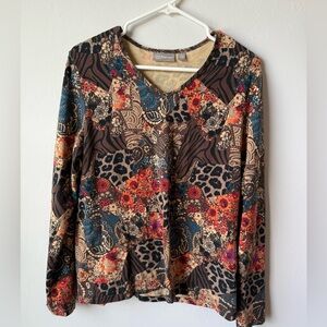 Croft & Barrow Multicolor V-Neck Blouse
